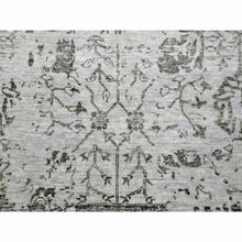 Load image into Gallery viewer, 8&#39;x9&#39;10&quot; Silver Gray, Wool And Silk Hand Knotted, Broken Erased Persian Tabriz Design, Oriental Rug FWR475644
