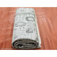 Load image into Gallery viewer, 8&#39;x9&#39;10&quot; Silver Gray, Wool And Silk Hand Knotted, Broken Erased Persian Tabriz Design, Oriental Rug FWR475644