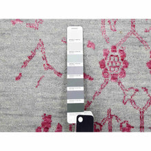 Load image into Gallery viewer, 8&#39;10&quot;x11&#39;3&quot; Beige And Pink, Broken Persian Tabriz Erased Design, Wool And Silk Hand Knotted, Oriental Rug FWR475650