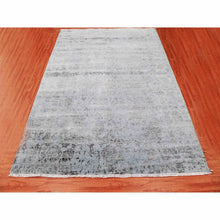 Load image into Gallery viewer, 8&#39;10&quot;x11&#39;9&quot; Silver Gray, Wool And Silk Hand Knotted, Broken Erased Persian Tabriz Design, Oriental Rug FWR475668