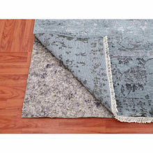 Load image into Gallery viewer, 8&#39;10&quot;x11&#39;9&quot; Silver Gray, Wool And Silk Hand Knotted, Broken Erased Persian Tabriz Design, Oriental Rug FWR475668