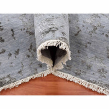 Load image into Gallery viewer, 8&#39;10&quot;x11&#39;9&quot; Silver Gray, Wool And Silk Hand Knotted, Broken Erased Persian Tabriz Design, Oriental Rug FWR475668