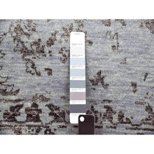 Load image into Gallery viewer, 8&#39;10&quot;x11&#39;9&quot; Silver Gray, Wool And Silk Hand Knotted, Broken Erased Persian Tabriz Design, Oriental Rug FWR475668