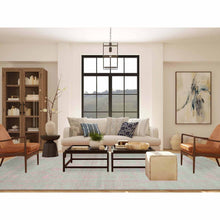 Load image into Gallery viewer, 9&#39;x11&#39;10&quot; Sage Gray With Touches Of Pink, Broken Erased Persian Design Wool And Silk Hand Knotted, Oriental Rug FWR475704