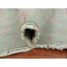 Load image into Gallery viewer, 9&#39;x11&#39;10&quot; Sage Gray With Touches Of Pink, Broken Erased Persian Design Wool And Silk Hand Knotted, Oriental Rug FWR475704