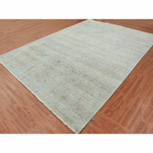 Load image into Gallery viewer, 9&#39;x12&#39; Ash Gray With Touches Of Copper, Broken Erased Persian Serapi Design, Wool And Silk Hand Knotted, Oriental Rug FWR475710