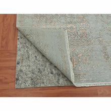 Load image into Gallery viewer, 9&#39;x12&#39; Ash Gray With Touches Of Copper, Broken Erased Persian Serapi Design, Wool And Silk Hand Knotted, Oriental Rug FWR475710