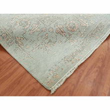 Load image into Gallery viewer, 9&#39;x12&#39; Ash Gray With Touches Of Copper, Broken Erased Persian Serapi Design, Wool And Silk Hand Knotted, Oriental Rug FWR475710