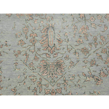 Load image into Gallery viewer, 9&#39;x12&#39; Ash Gray With Touches Of Copper, Broken Erased Persian Serapi Design, Wool And Silk Hand Knotted, Oriental Rug FWR475710