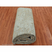 Load image into Gallery viewer, 9&#39;x12&#39; Ash Gray With Touches Of Copper, Broken Erased Persian Serapi Design, Wool And Silk Hand Knotted, Oriental Rug FWR475710