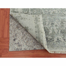 Load image into Gallery viewer, 9&#39;10&quot;x14&#39;3&quot; Gainsboro Gray, Wool And Silk Hand Knotted, Broken Persian Erased Heriz Design, Oriental Rug FWR475728
