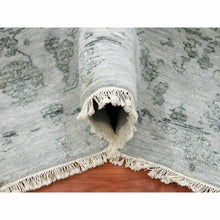Load image into Gallery viewer, 9&#39;10&quot;x14&#39;3&quot; Gainsboro Gray, Wool And Silk Hand Knotted, Broken Persian Erased Heriz Design, Oriental Rug FWR475728