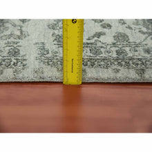 Load image into Gallery viewer, 9&#39;10&quot;x14&#39;3&quot; Gainsboro Gray, Wool And Silk Hand Knotted, Broken Persian Erased Heriz Design, Oriental Rug FWR475728