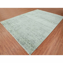 Load image into Gallery viewer, 9&#39;9&quot;x13&#39;7&quot; Sage Gray, Hand Knotted Broken Persian Erased Vase Design, Tone On Tone Wool And Silk, Oriental Rug FWR475734