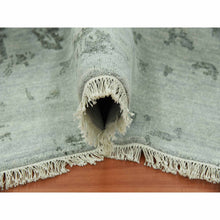 Load image into Gallery viewer, 9&#39;9&quot;x13&#39;7&quot; Sage Gray, Hand Knotted Broken Persian Erased Vase Design, Tone On Tone Wool And Silk, Oriental Rug FWR475734