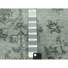 Load image into Gallery viewer, 9&#39;9&quot;x13&#39;7&quot; Sage Gray, Hand Knotted Broken Persian Erased Vase Design, Tone On Tone Wool And Silk, Oriental Rug FWR475734