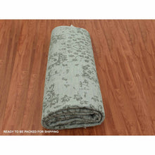 Load image into Gallery viewer, 9&#39;9&quot;x13&#39;7&quot; Sage Gray, Hand Knotted Broken Persian Erased Vase Design, Tone On Tone Wool And Silk, Oriental Rug FWR475734