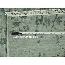 Load image into Gallery viewer, 9&#39;9&quot;x13&#39;7&quot; Sage Gray, Hand Knotted Broken Persian Erased Vase Design, Tone On Tone Wool And Silk, Oriental Rug FWR475734