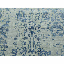 Load image into Gallery viewer, 10&#39;x13&#39;8&quot; Silver With Blue, Broken Persian Erased Vase Design, Wool And Silk Hand Knotted, Oriental Rug FWR475746