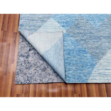Load image into Gallery viewer, 9&#39;x12&#39;1&quot; Little Boy Blue, Geometric Art Deco Collection Soft Pile, Organic Wool Hand Knotted, Oriental Rug FWR475752
