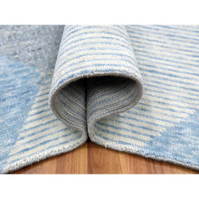 Load image into Gallery viewer, 9&#39;x12&#39;1&quot; Little Boy Blue, Geometric Art Deco Collection Soft Pile, Organic Wool Hand Knotted, Oriental Rug FWR475752