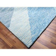 Load image into Gallery viewer, 9&#39;x12&#39;1&quot; Little Boy Blue, Geometric Art Deco Collection Soft Pile, Organic Wool Hand Knotted, Oriental Rug FWR475752