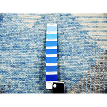 Load image into Gallery viewer, 9&#39;x12&#39;1&quot; Little Boy Blue, Geometric Art Deco Collection Soft Pile, Organic Wool Hand Knotted, Oriental Rug FWR475752