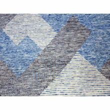 Load image into Gallery viewer, 9&#39;x12&#39;1&quot; Little Boy Blue, Geometric Art Deco Collection Soft Pile, Organic Wool Hand Knotted, Oriental Rug FWR475752