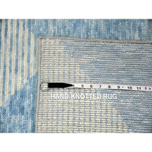 Load image into Gallery viewer, 9&#39;x12&#39;1&quot; Little Boy Blue, Geometric Art Deco Collection Soft Pile, Organic Wool Hand Knotted, Oriental Rug FWR475752