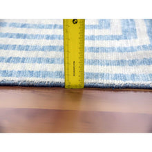 Load image into Gallery viewer, 9&#39;x12&#39; Steel Blue, Hand Knotted Geometric Art Deco Collection, Soft To The Touch Pure Wool, Oriental Rug FWR475758