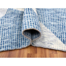 Load image into Gallery viewer, 9&#39;2&quot;x12&#39;3&quot; Steel Blue, Soft Pile Organic Wool, Hand Knotted Geometric Art Deco Collection, Oriental Rug FWR475764