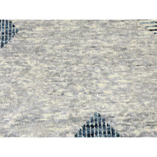 Load image into Gallery viewer, 9&#39;2&quot;x12&#39;3&quot; Steel Blue, Soft Pile Organic Wool, Hand Knotted Geometric Art Deco Collection, Oriental Rug FWR475764