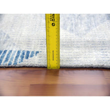 Load image into Gallery viewer, 9&#39;2&quot;x12&#39;3&quot; Steel Blue, Soft Pile Organic Wool, Hand Knotted Geometric Art Deco Collection, Oriental Rug FWR475764