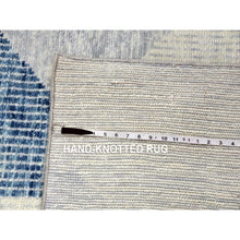 Load image into Gallery viewer, 9&#39;2&quot;x12&#39;3&quot; Steel Blue, Soft Pile Organic Wool, Hand Knotted Geometric Art Deco Collection, Oriental Rug FWR475764
