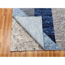 Load image into Gallery viewer, 9&#39;2&quot;x11&#39;10&quot; Beau Blue, Geometric Art Deco Collection Soft to the Touch, Soft Wool Hand Knotted, Oriental Rug FWR475770