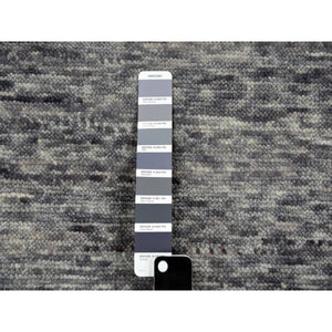 9'2"x11'10" Beau Blue, Geometric Art Deco Collection Soft to the Touch, Soft Wool Hand Knotted, Oriental Rug FWR475770