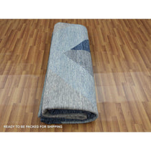 Load image into Gallery viewer, 9&#39;2&quot;x11&#39;10&quot; Beau Blue, Geometric Art Deco Collection Soft to the Touch, Soft Wool Hand Knotted, Oriental Rug FWR475770