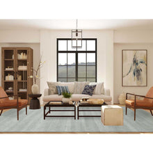 Load image into Gallery viewer, 9&#39;x12&#39;1&quot; Battleship Gray, Wool And Silk Hand Knotted, Grass Design Dense Weave, Tone On Tone Soft To Touch, Oriental Rug FWR475842