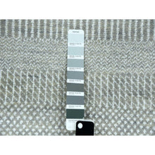 Load image into Gallery viewer, 9&#39;x12&#39;1&quot; Battleship Gray, Wool And Silk Hand Knotted, Grass Design Dense Weave, Tone On Tone Soft To Touch, Oriental Rug FWR475842