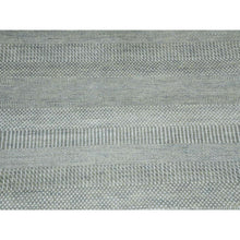 Load image into Gallery viewer, 9&#39;x12&#39;1&quot; Battleship Gray, Wool And Silk Hand Knotted, Grass Design Dense Weave, Tone On Tone Soft To Touch, Oriental Rug FWR475842