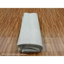 Load image into Gallery viewer, 9&#39;x12&#39;1&quot; Battleship Gray, Wool And Silk Hand Knotted, Grass Design Dense Weave, Tone On Tone Soft To Touch, Oriental Rug FWR475842