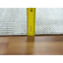 Load image into Gallery viewer, 9&#39;x12&#39;1&quot; Battleship Gray, Wool And Silk Hand Knotted, Grass Design Dense Weave, Tone On Tone Soft To Touch, Oriental Rug FWR475842