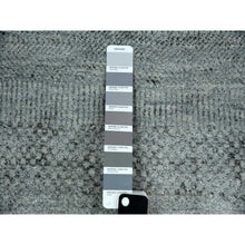 Load image into Gallery viewer, 8&#39;x10&#39; Ash Gray, Wool And Silk Hand Knotted, Grass Design Dense Weave, Tone On Tone Soft To The Touch, Oriental Rug FWR475890