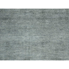 Load image into Gallery viewer, 8&#39;x10&#39; Ash Gray, Wool And Silk Hand Knotted, Grass Design Dense Weave, Tone On Tone Soft To The Touch, Oriental Rug FWR475890