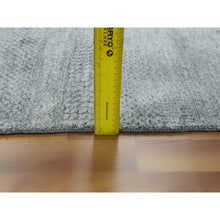 Load image into Gallery viewer, 8&#39;x10&#39; Ash Gray, Wool And Silk Hand Knotted, Grass Design Dense Weave, Tone On Tone Soft To The Touch, Oriental Rug FWR475890