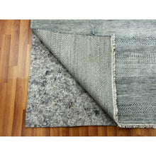 Load image into Gallery viewer, 8&#39;x10&#39;2&quot; Ash Gray, Hand Knotted Grass Design, Densely Woven Tone On Tone, Soft To The Touch Wool And Silk, Oriental Rug FWR475902