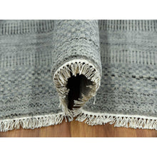 Load image into Gallery viewer, 8&#39;x10&#39;2&quot; Ash Gray, Hand Knotted Grass Design, Densely Woven Tone On Tone, Soft To The Touch Wool And Silk, Oriental Rug FWR475902