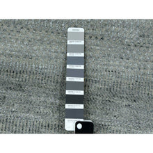 Load image into Gallery viewer, 8&#39;x10&#39;2&quot; Ash Gray, Hand Knotted Grass Design, Densely Woven Tone On Tone, Soft To The Touch Wool And Silk, Oriental Rug FWR475902