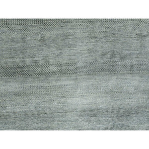 8'x10'2" Ash Gray, Hand Knotted Grass Design, Densely Woven Tone On Tone, Soft To The Touch Wool And Silk, Oriental Rug FWR475902