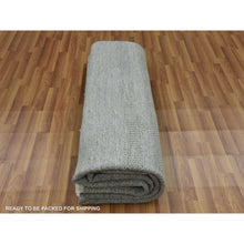 Load image into Gallery viewer, 8&#39;x10&#39;2&quot; Ash Gray, Hand Knotted Grass Design, Densely Woven Tone On Tone, Soft To The Touch Wool And Silk, Oriental Rug FWR475902